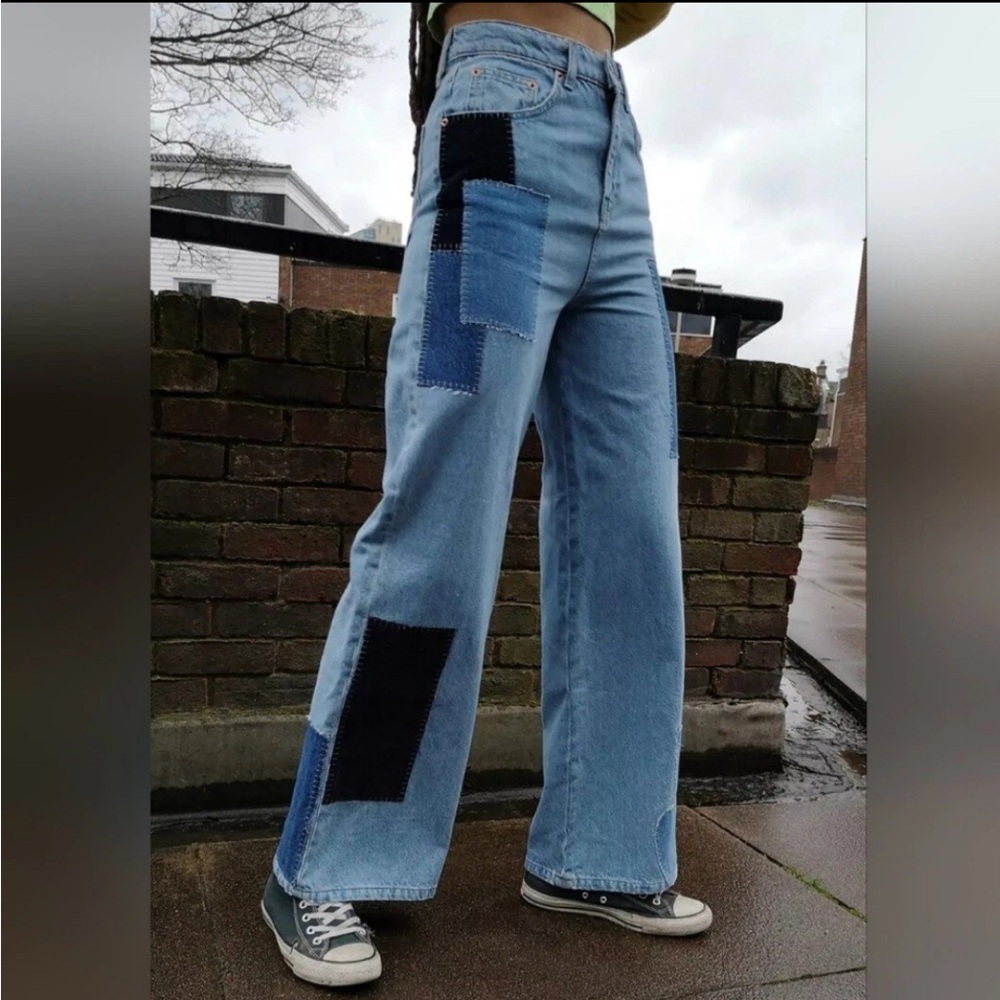 BDG‎ Blue Flare Jeans with Dark Patches - Picture 2 of 11